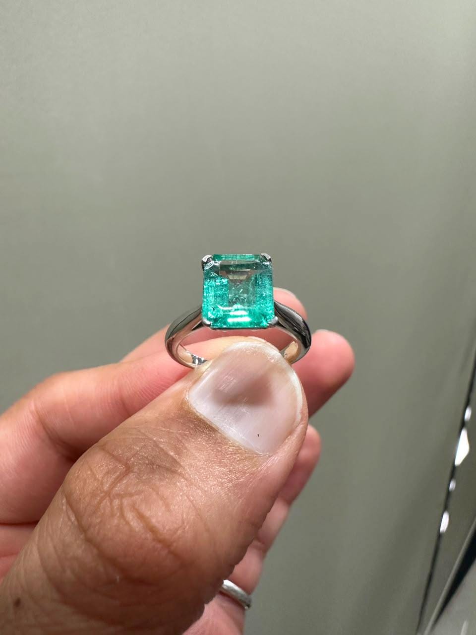 14k Gold Russian Emerald Engagement Ring | Luxury Anniversary gift for her