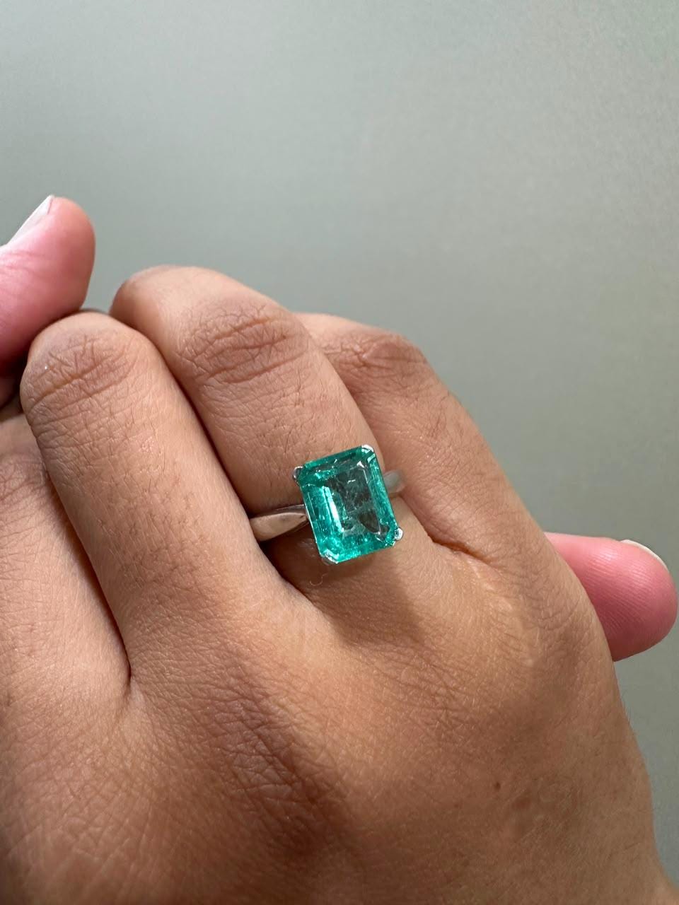 14k Gold Russian Emerald Engagement Ring | Luxury Anniversary gift for her