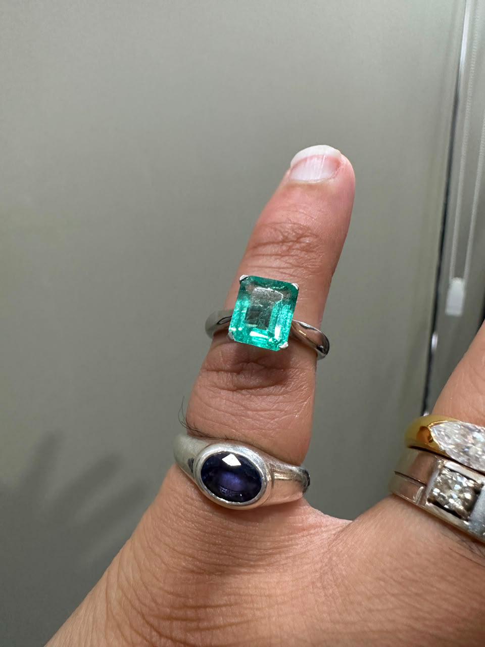 14k Gold Russian Emerald Engagement Ring | Luxury Anniversary gift for her