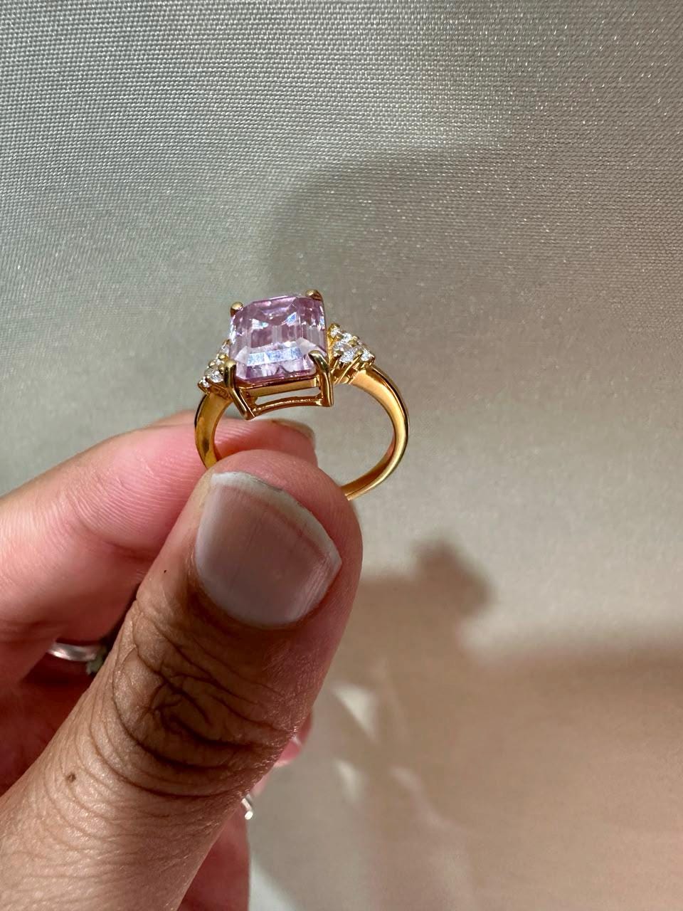 3 CT Pink Moissanite Engagement Ring 14K Gold, Luxury Proposal Ring, Gift for Her
