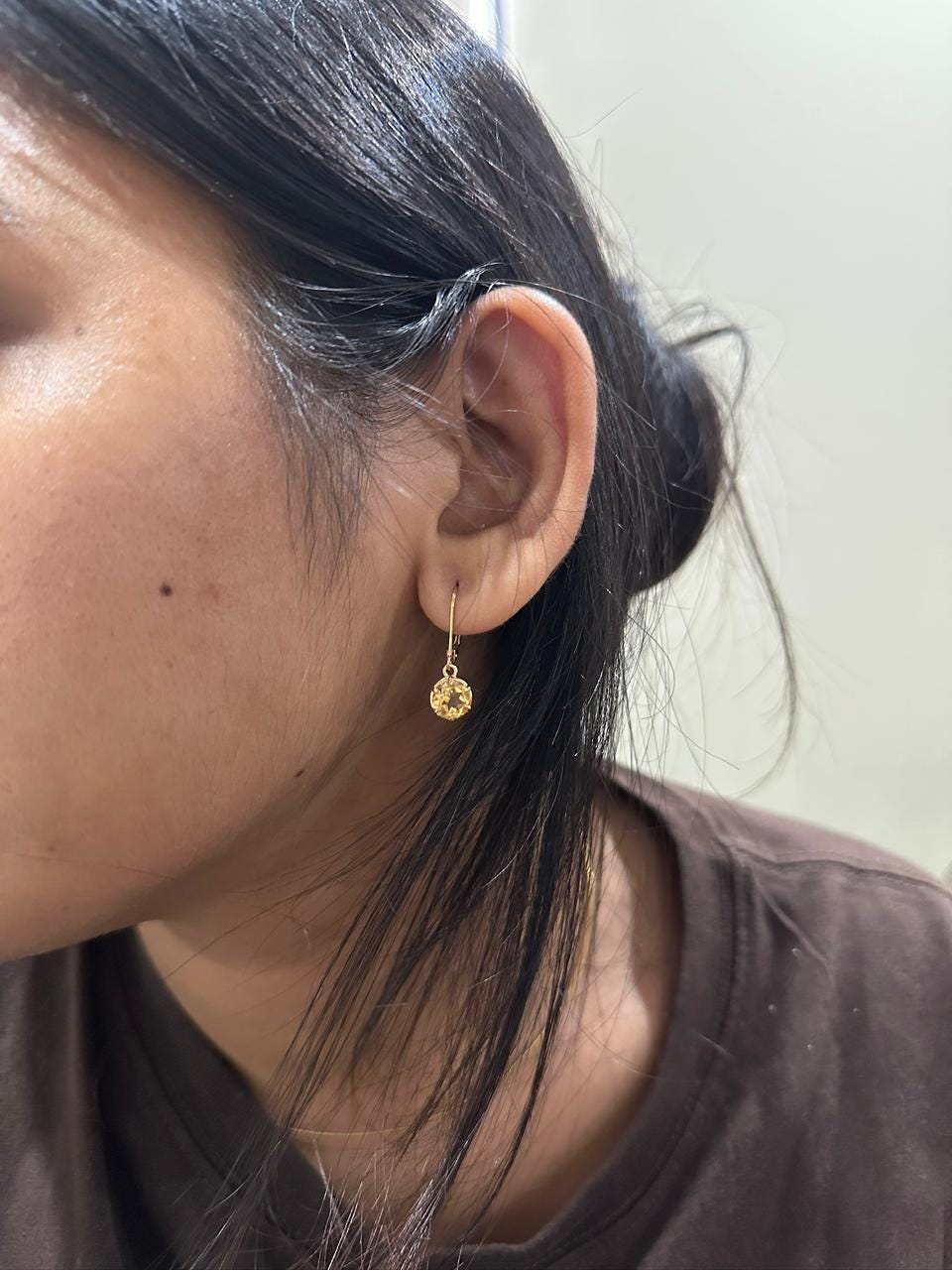 14K Gold Citrine Drop Earrings, 2 Ct Natural Gemstone, November Birthstone Gift