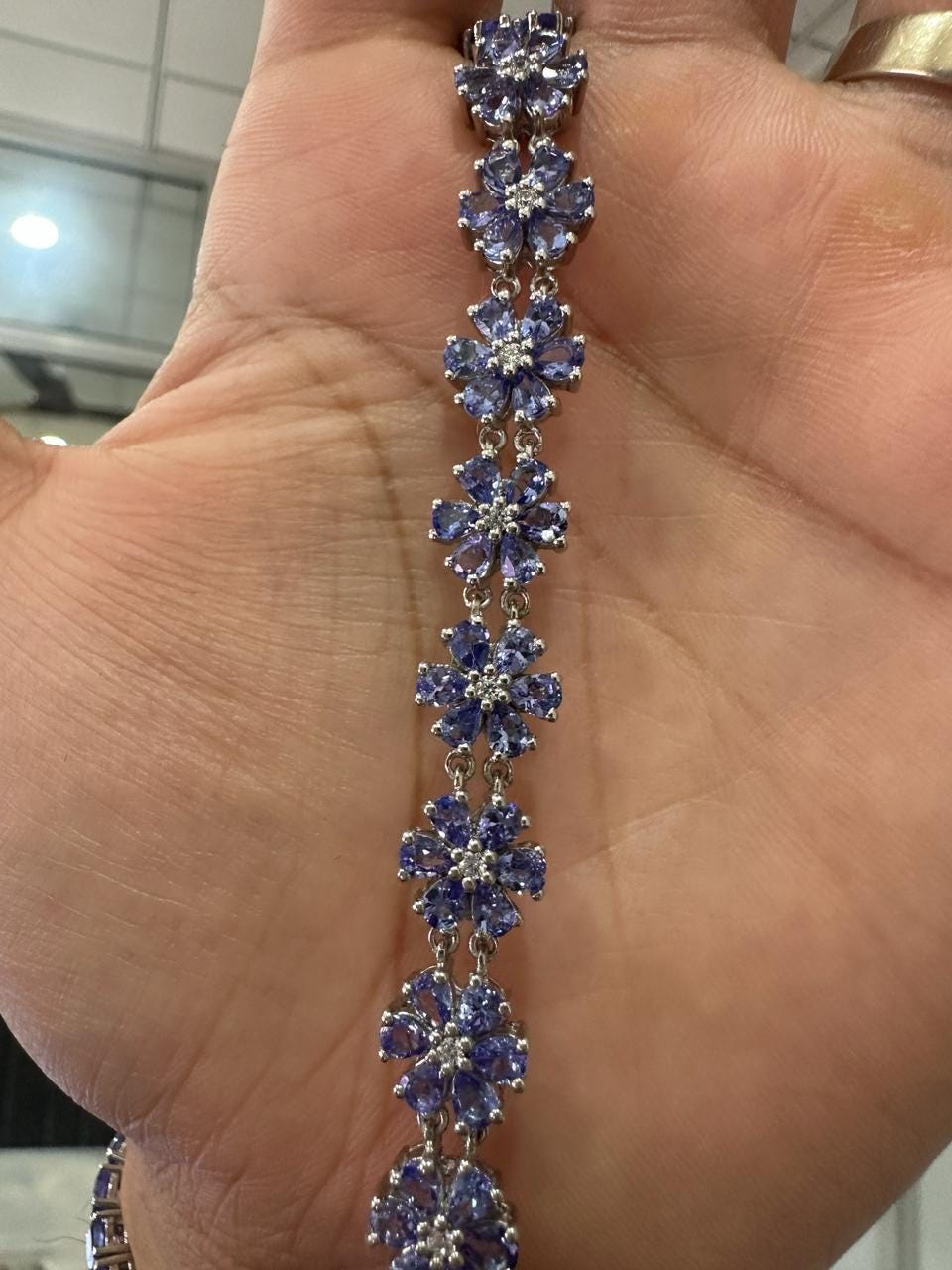 Tanzanite Flower Bracelet | Blue Purple Gemstone Jewelry, Luxury gift for her
