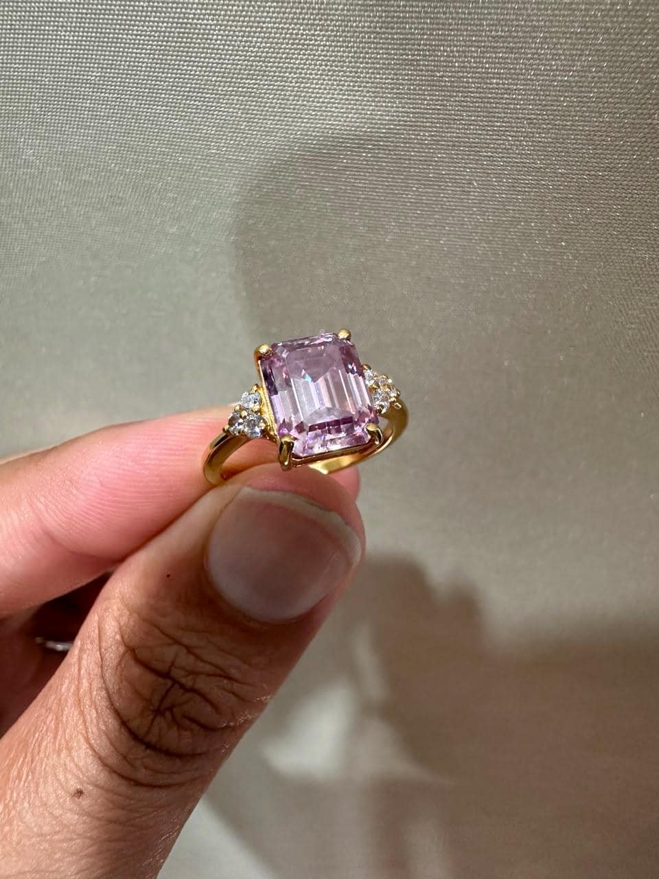 3 CT Pink Moissanite Engagement Ring 14K Gold, Luxury Proposal Ring, Gift for Her