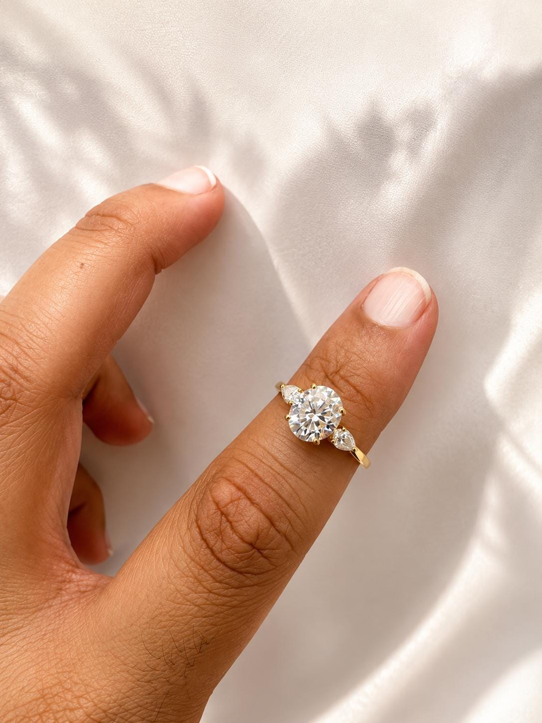 2 CT Oval Moissanite Engagement Ring 14K Yellow Gold, Promise Ring Gift for Her